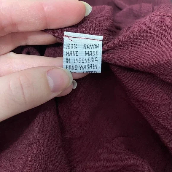 NWT Cleobella Burgundy Axel Tie Front Mini Dress Size Medium - Picture 7 of 7